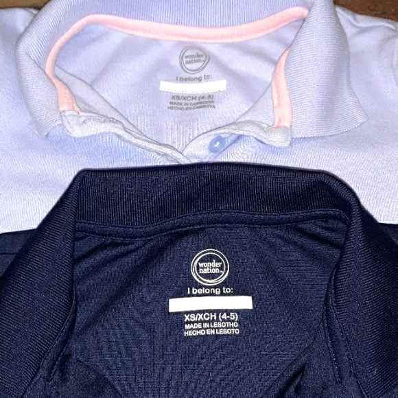 Kids Polo shirts / uniform shirts...size 4/5 lt.blue...dk.blue & maroon - Picture 6 of 7